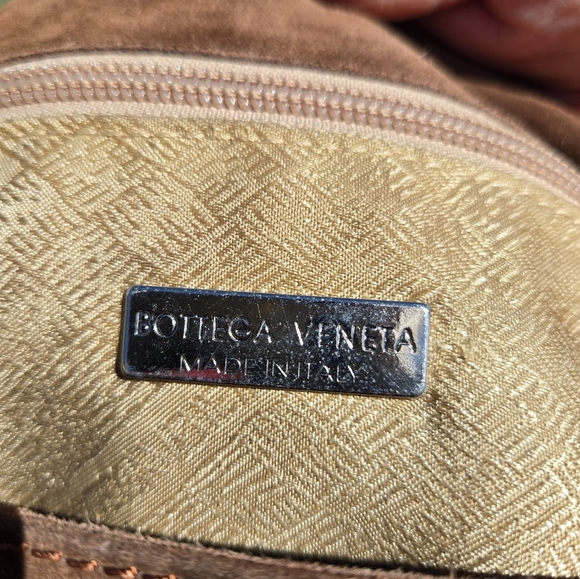 Vintage Bottega Veneta brown suede Sholder  bag Flap Magnetic Closure Minimalist - Picture 14 of 14